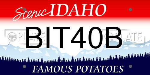 BIT40B Idaho License Plate