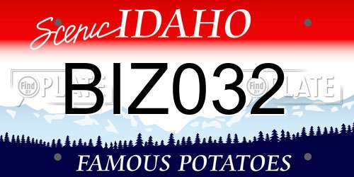 BIZ032 Idaho License Plate