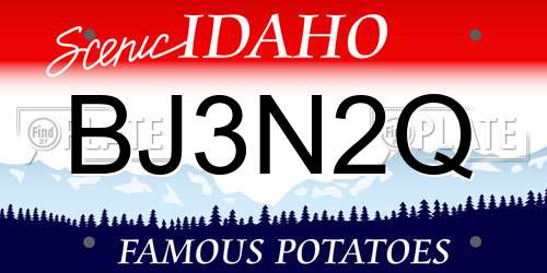 BJ3N2Q Idaho License Plate