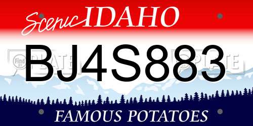 BJ4S883 Idaho License Plate