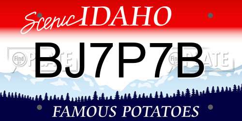 BJ7P7B Idaho License Plate