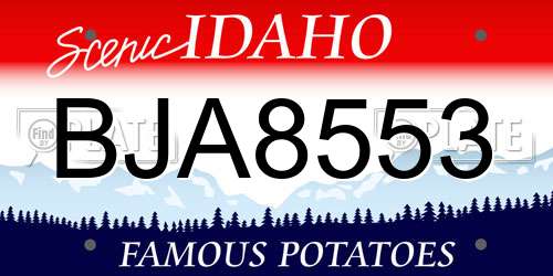 BJA8553 Idaho License Plate