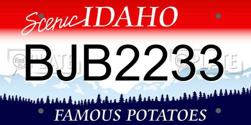 BJB2233 Idaho License Plate