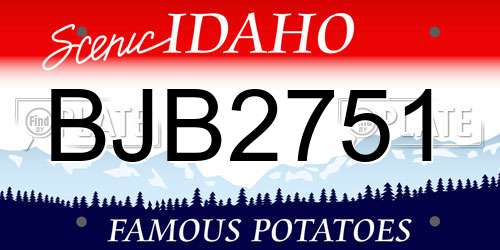 BJB2751 Idaho License Plate