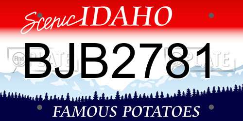BJB2781 Idaho License Plate