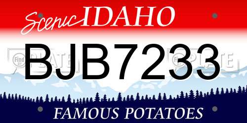 BJB7233 Idaho License Plate