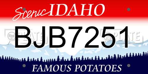 BJB7251 Idaho License Plate