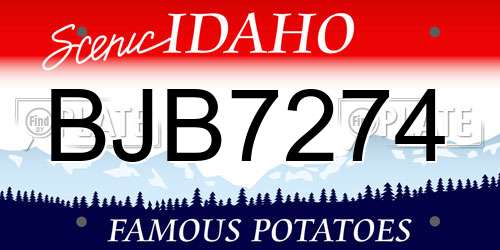 BJB7274 Idaho License Plate