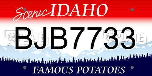 BJB7733 Idaho License Plate