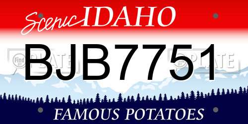 BJB7751 Idaho License Plate