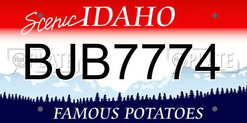 BJB7774 Idaho License Plate