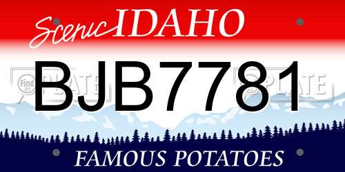BJB7781 Idaho License Plate