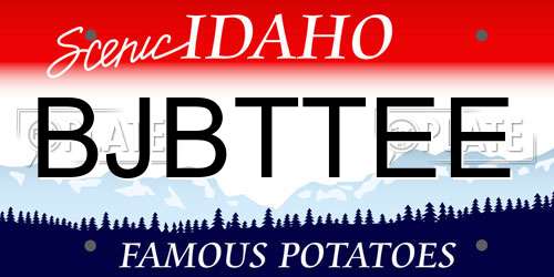 BJBTTEE Idaho License Plate