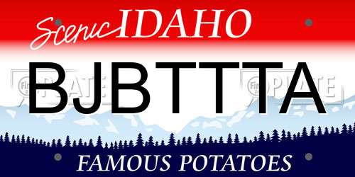BJBTTTA Idaho License Plate
