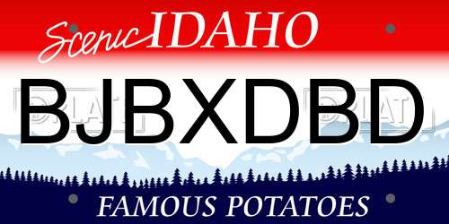 BJBXDBD Idaho License Plate