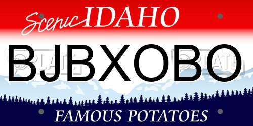 BJBXOBO Idaho License Plate