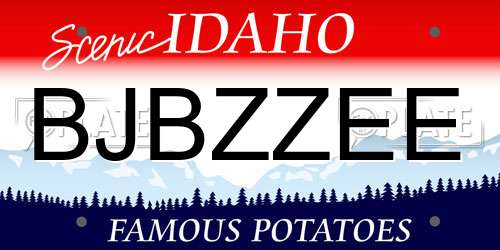 BJBZZEE Idaho License Plate