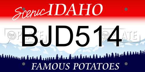 BJD514 Idaho License Plate