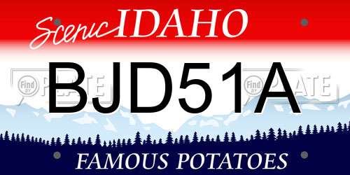 BJD51A Idaho License Plate