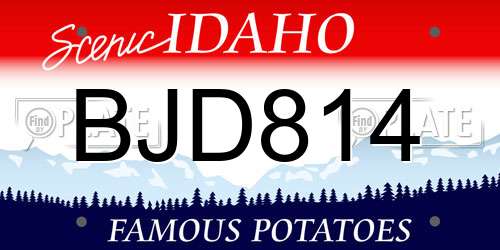BJD814 Idaho License Plate