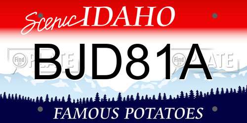 BJD81A Idaho License Plate