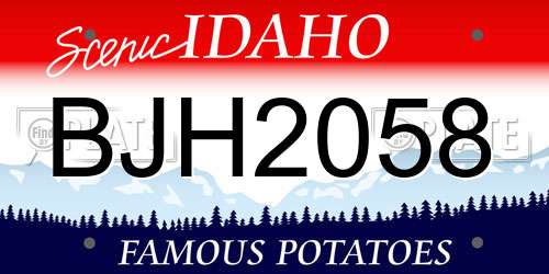 BJH2058 Idaho License Plate