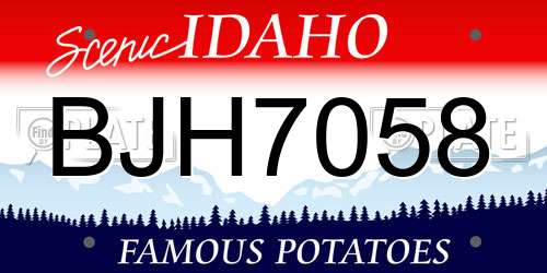 BJH7058 Idaho License Plate