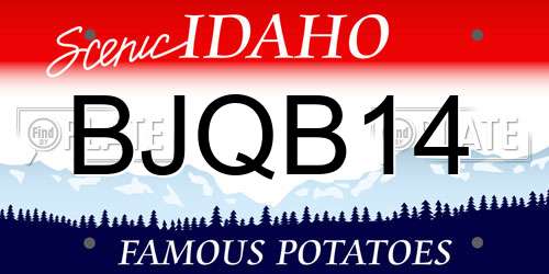 BJQB14 Idaho License Plate