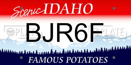 BJR6F Idaho License Plate