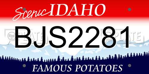 BJS2281 Idaho License Plate
