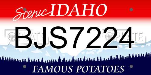 BJS7224 Idaho License Plate