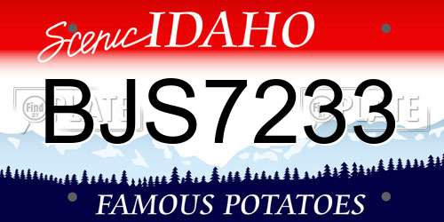 BJS7233 Idaho License Plate