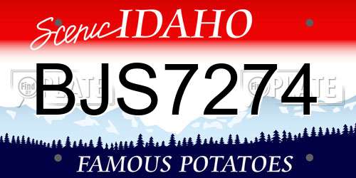 BJS7274 Idaho License Plate