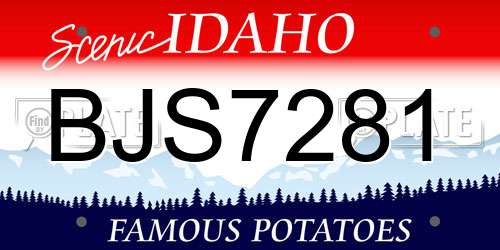 BJS7281 Idaho License Plate
