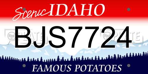 BJS7724 Idaho License Plate