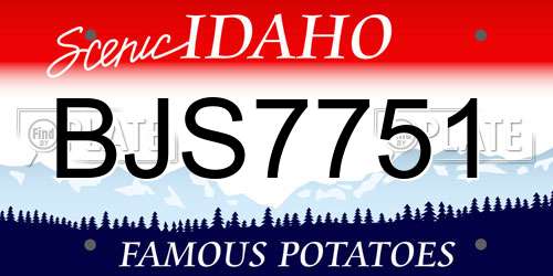 BJS7751 Idaho License Plate