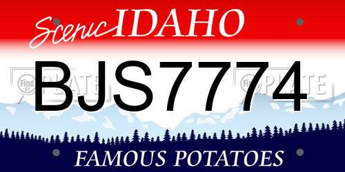 BJS7774 Idaho License Plate