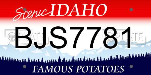 BJS7781 Idaho License Plate