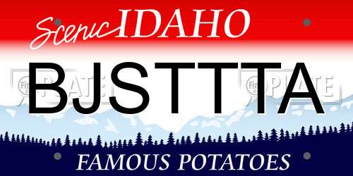 BJSTTTA Idaho License Plate