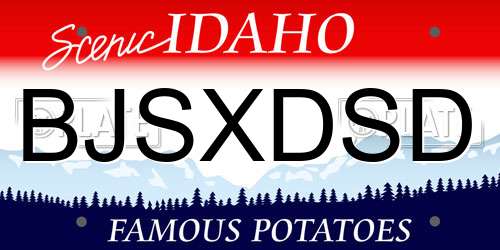 BJSXDSD Idaho License Plate