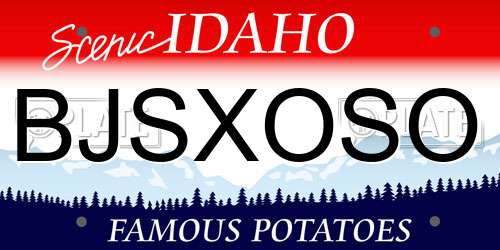 BJSXOSO Idaho License Plate