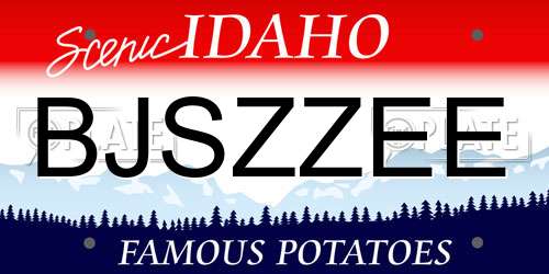 BJSZZEE Idaho License Plate