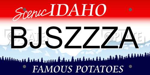BJSZZZA Idaho License Plate