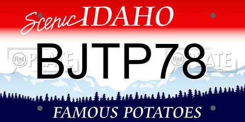 BJTP78 Idaho License Plate