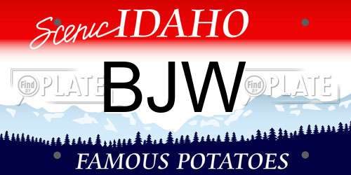 BJW Idaho License Plate