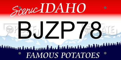 BJZP78 Idaho License Plate