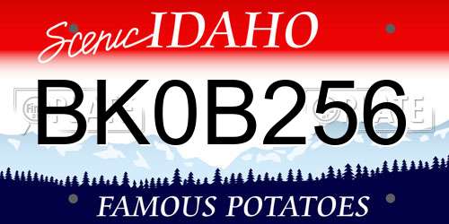 BK0B256 Idaho License Plate