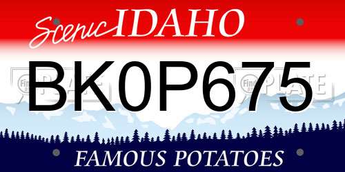 BK0P675 Idaho License Plate