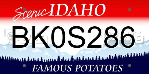 BK0S286 Idaho License Plate