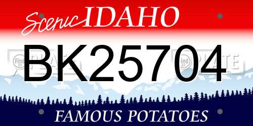 BK25704 Idaho License Plate